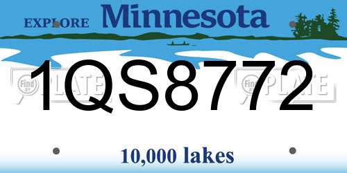 1QS8772 Minnesota License Plate