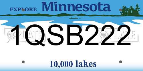 1QSB222 Minnesota License Plate