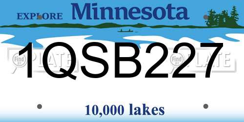 1QSB227 Minnesota License Plate