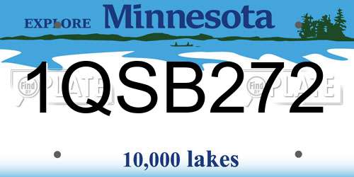 1QSB272 Minnesota License Plate