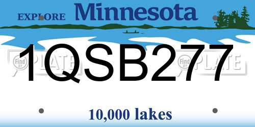 1QSB277 Minnesota License Plate