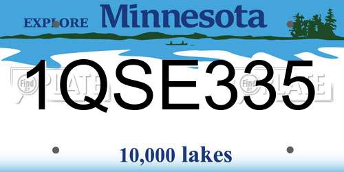 1QSE335 Minnesota License Plate
