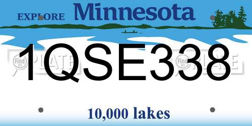 1QSE338 Minnesota License Plate