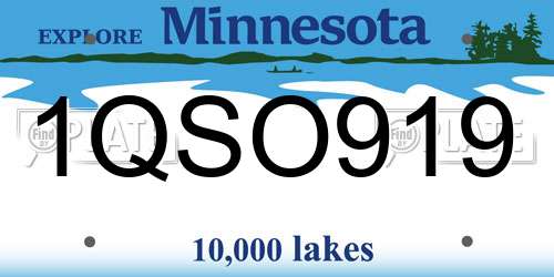 1QSO919 Minnesota License Plate