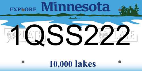 1QSS222 Minnesota License Plate
