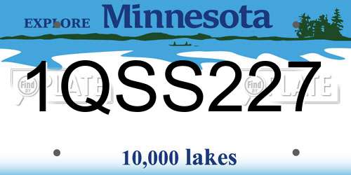 1QSS227 Minnesota License Plate