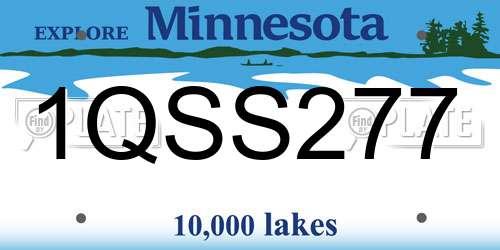 1QSS277 Minnesota License Plate