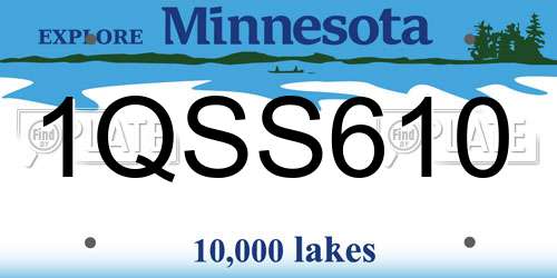1QSS610 Minnesota License Plate