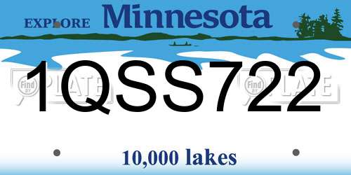 1QSS722 Minnesota License Plate