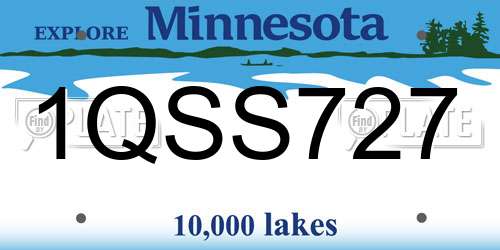 1QSS727 Minnesota License Plate