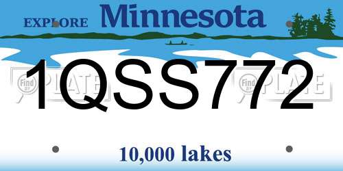 1QSS772 Minnesota License Plate