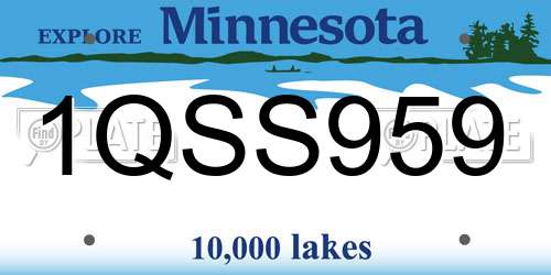 1QSS959 Minnesota License Plate