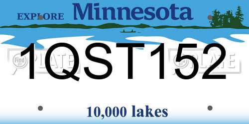 1QST152 Minnesota License Plate