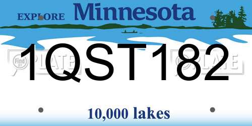1QST182 Minnesota License Plate