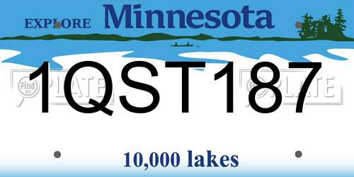 1QST187 Minnesota License Plate