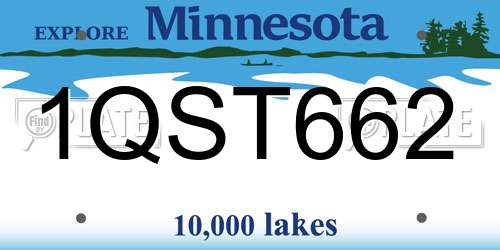 1QST662 Minnesota License Plate