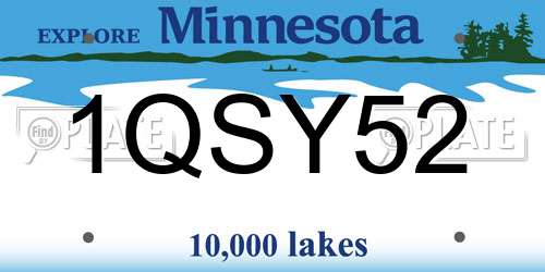 1QSY52 Minnesota License Plate