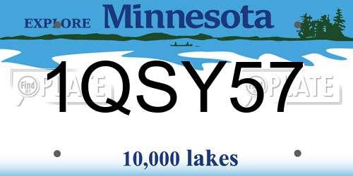 1QSY57 Minnesota License Plate