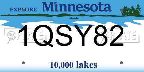 1QSY82 Minnesota License Plate