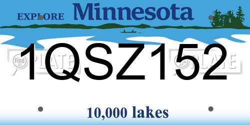 1QSZ152 Minnesota License Plate