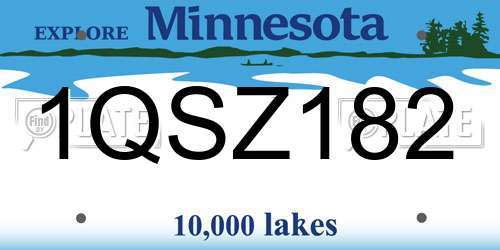 1QSZ182 Minnesota License Plate