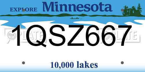 1QSZ667 Minnesota License Plate