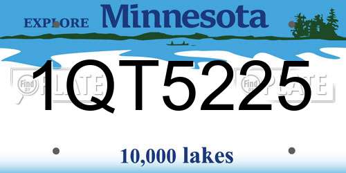 1QT5225 Minnesota License Plate