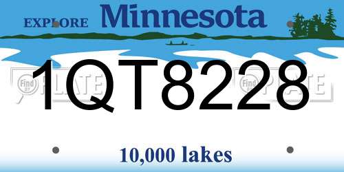1QT8228 Minnesota License Plate