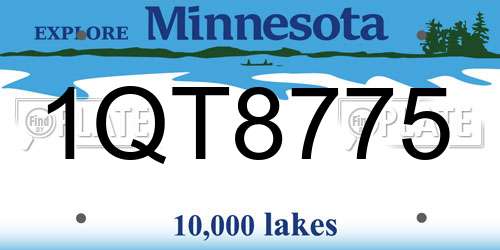 1QT8775 Minnesota License Plate