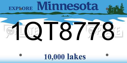 1QT8778 Minnesota License Plate