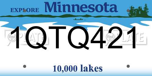 1QTQ421 Minnesota License Plate