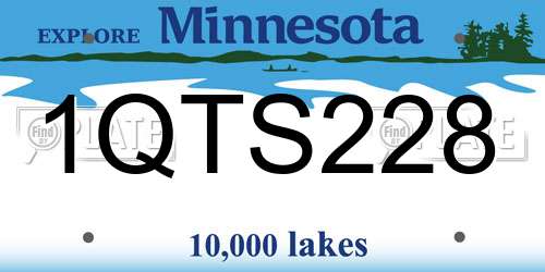 1QTS228 Minnesota License Plate