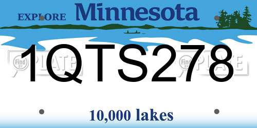 1QTS278 Minnesota License Plate