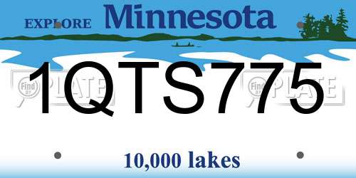 1QTS775 Minnesota License Plate