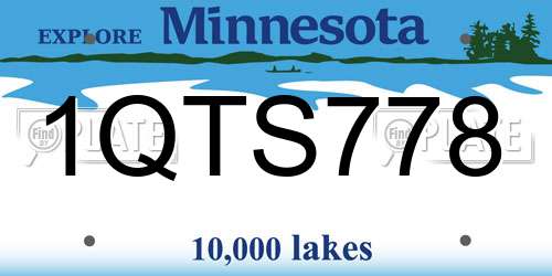 1QTS778 Minnesota License Plate