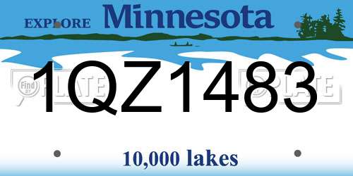1QZ1483 Minnesota License Plate