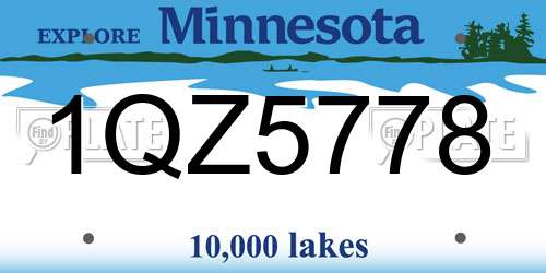 1QZ5778 Minnesota License Plate