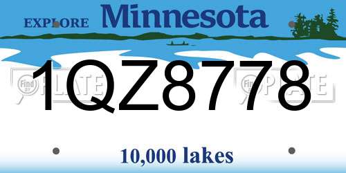 1QZ8778 Minnesota License Plate