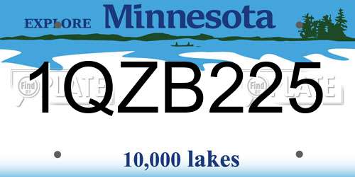 1QZB225 Minnesota License Plate