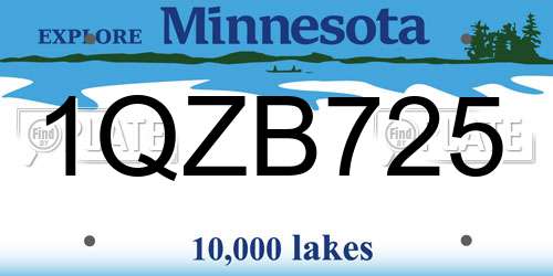1QZB725 Minnesota License Plate