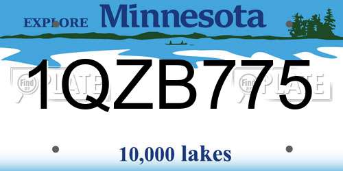 1QZB775 Minnesota License Plate
