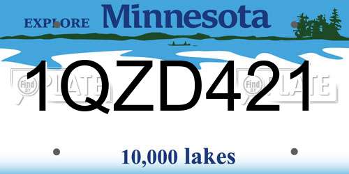 1QZD421 Minnesota License Plate