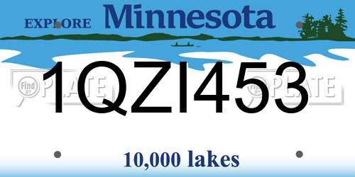 1QZI453 Minnesota License Plate