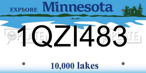 1QZI483 Minnesota License Plate