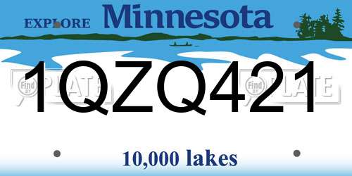 1QZQ421 Minnesota License Plate