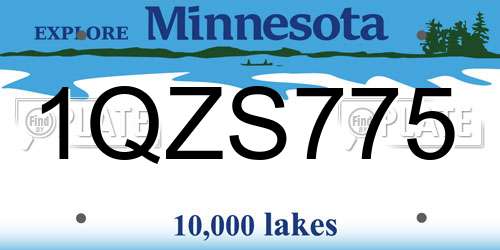 1QZS775 Minnesota License Plate