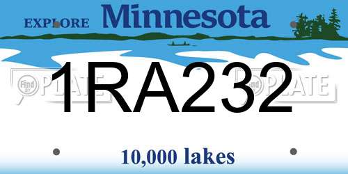 1RA232 Minnesota License Plate