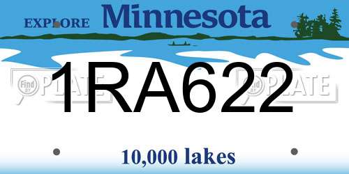 1RA622 Minnesota License Plate