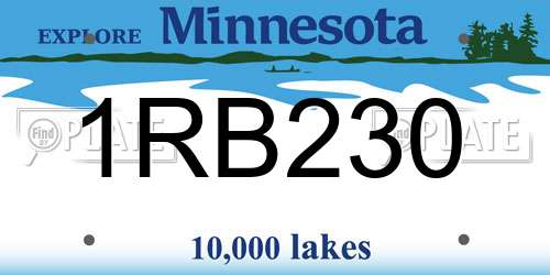 1RB230 Minnesota License Plate