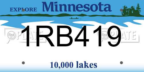 1RB419 Minnesota License Plate
